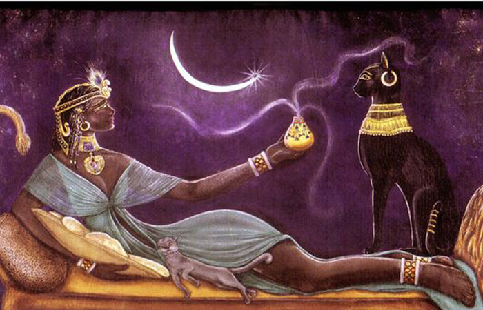 There are many different legends in which deities transform into cats.