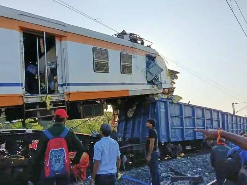 Eight killed in train collision in central India Eight killed in train collision in central India