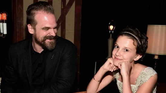 David Harbour and Millie Bobby Brown