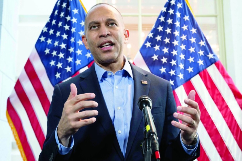 US House Minority Leader Hakeem Jeffries, speaks to reporters on day 37 of the federal government shutdown at the US Capitol in Washington, DC. — AFP