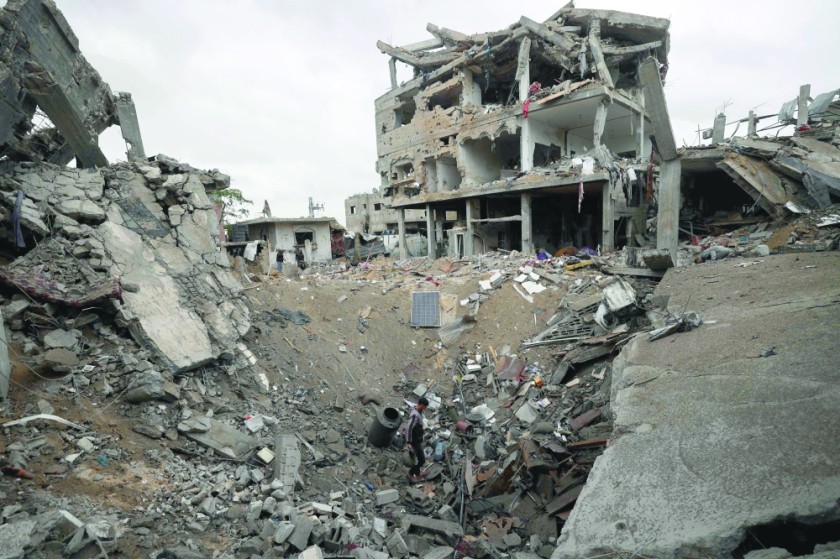 A general view shows destruction in the Bureij camp in the central Gaza Strip following Israeli attacks. — AFP