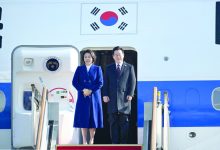 South Korea’s president lands in China
