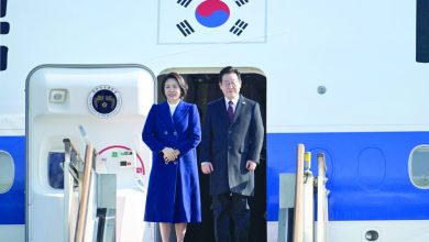 South Korea’s president lands in China