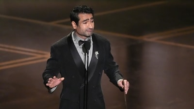 Kumail Nanjiani presents the award for best live action short film during the Oscars on Sunday, March 15, 2026, at the Dolby Theatre in Los Angeles. (AP Photo/Chris Pizzello) (Chris Pizzello/Invision/AP) Kumail Nanjiani presents the award for best live action short film during the Oscars on Sunday, March 15, 2026, at the Dolby Theatre in Los Angeles. (AP Photo/Chris Pizzello) (Chris Pizzello/Invision/AP)