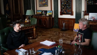 Actor Sean Penn with Ukrainian President Volodymyr Zelenskyy in Kyiv. Actor Sean Penn with Ukrainian President Volodymyr Zelenskyy in Kyiv.