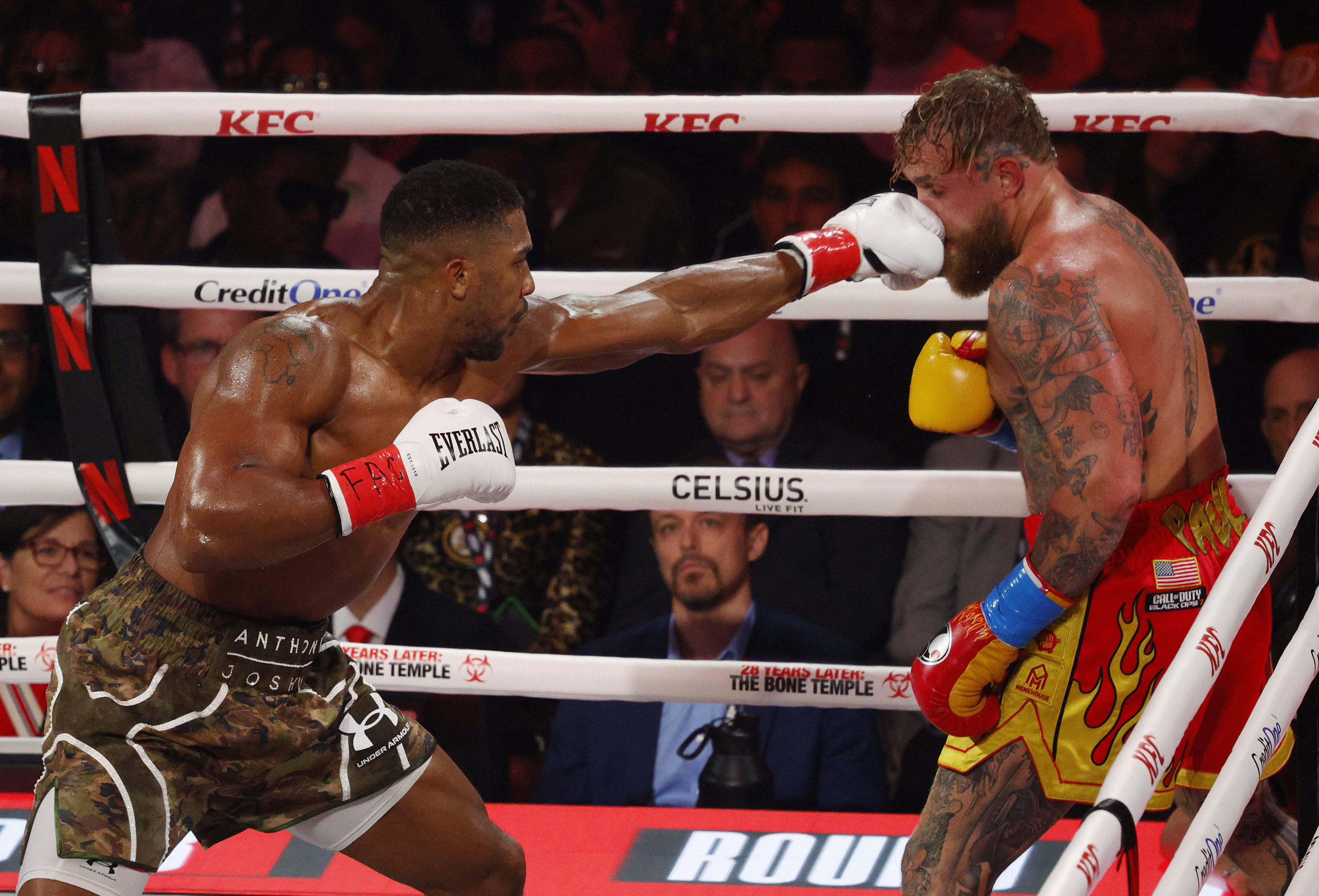 Joshua delivers reality check to Jake Paul with sixth-round KO