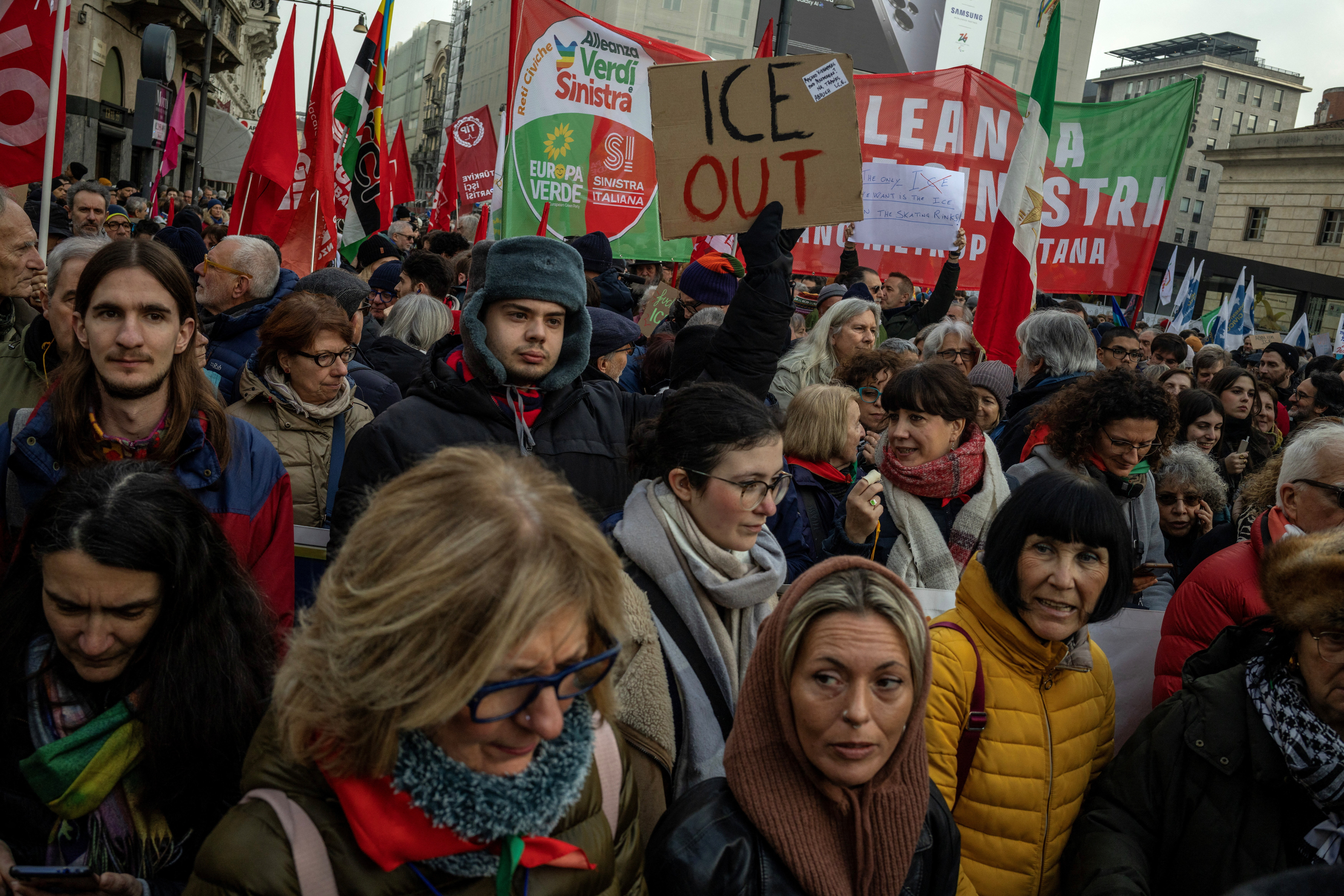 Hundreds protest in Milan over US ICE role in Games security 