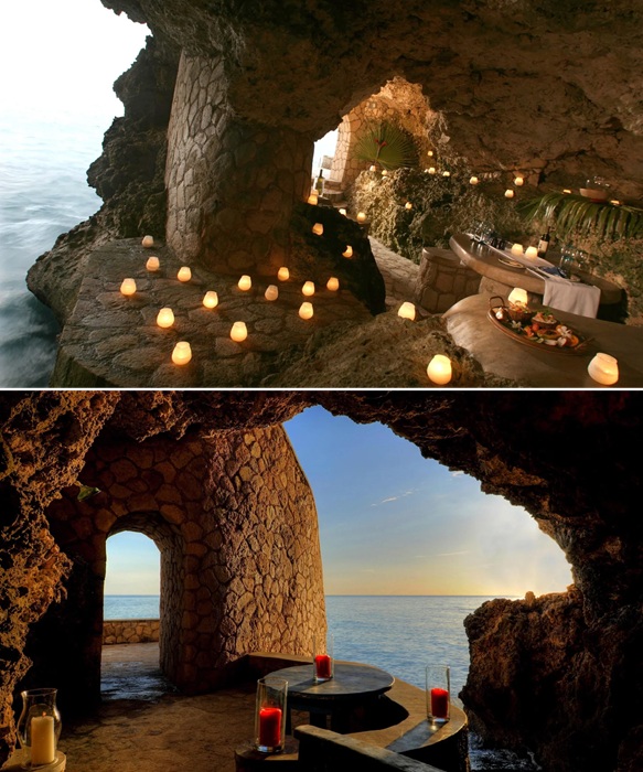 Romantic atmosphere captured in stone (The Caves, Jamaica).