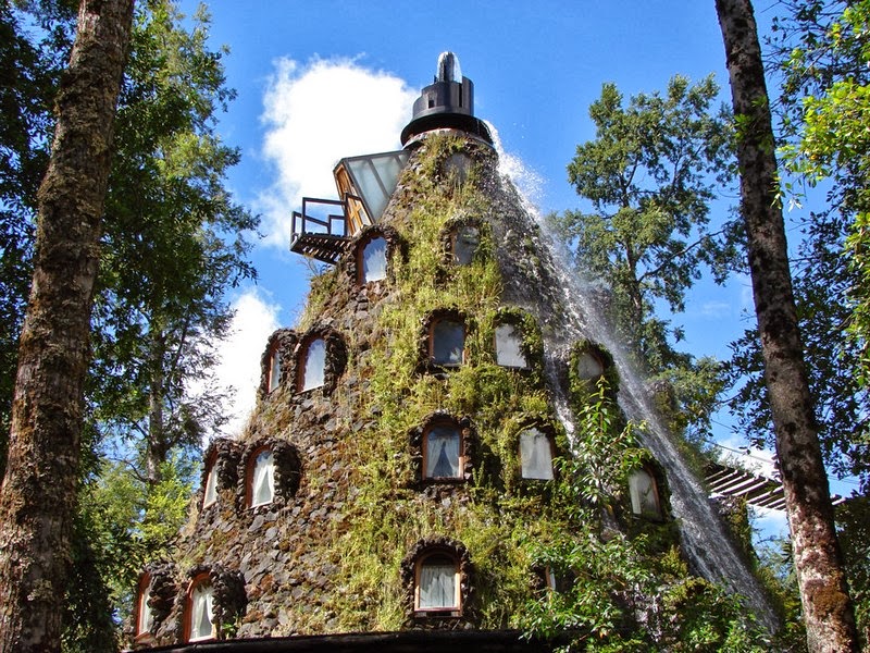 Montaña Mágica Lodge is an otherworldly hotel built into a man-made mountain.