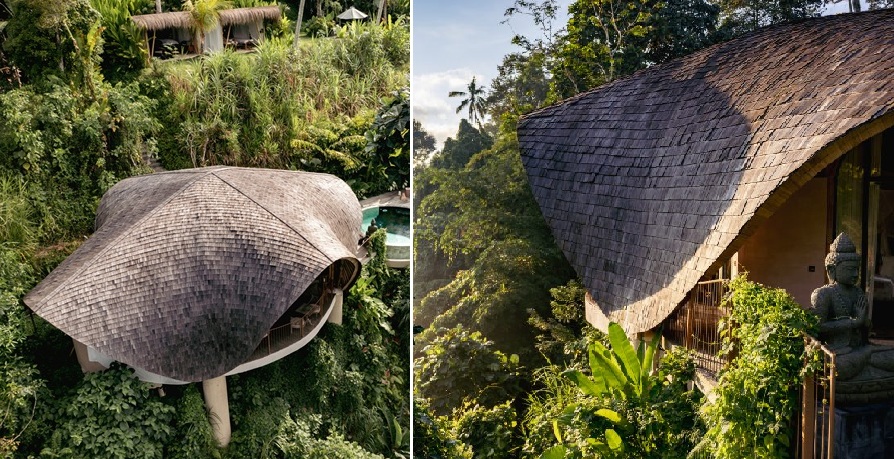 The smooth curves of the roof become a natural continuation of the terrain (Belalu Dome Villa). The smooth curves of the roof become a natural continuation of the terrain (Belalu Dome Villa).