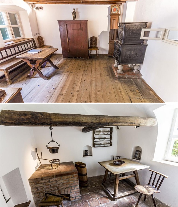 Historical interior in one of the apartments. Historical interior in one of the apartments.