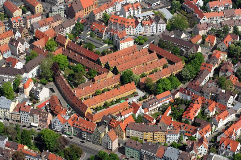 The Fugger Quarter is the first social housing project in the world. The Fugger Quarter is the first social housing project in the world.