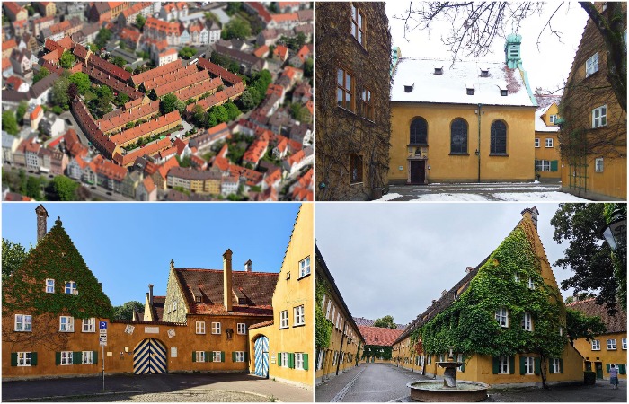 Fuggerei is a historic quarter where apartments are rented for less than 1 euro. Fuggerei is a historic quarter where apartments are rented for less than 1 euro.